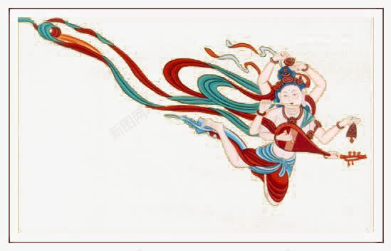 飞天壁画png免抠素材_新图网 https://ixintu.com 古代壁画 墙绘 壁画 装饰人物 飞天线条