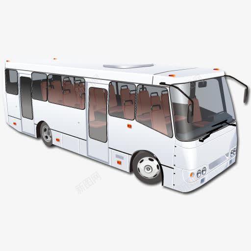 手绘白色大巴车png免抠素材_新图网 https://ixintu.com 公交车 大巴车 汽车 白色车