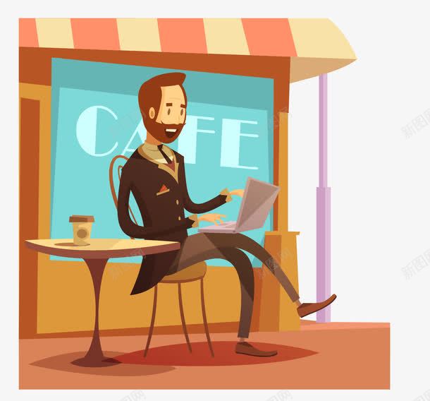 手绘卡通人物喝下午茶看报纸矢量图ai免抠素材_新图网 https://ixintu.com 卡通人物 喝下午茶 手绘 看报纸 矢量图