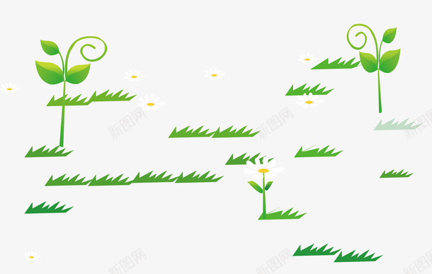 绿色背景矢量图ai免抠素材_新图网 https://ixintu.com 小草 矢量素材 绿色 背景 草地 矢量图