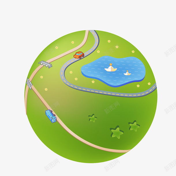地球上的交通png免抠素材_新图网 https://ixintu.com 交通 交通路线 地球 地球上的交通