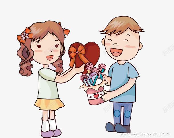 送礼物的人png免抠素材_新图网 https://ixintu.com 可爱 小孩 插画 送礼物的人