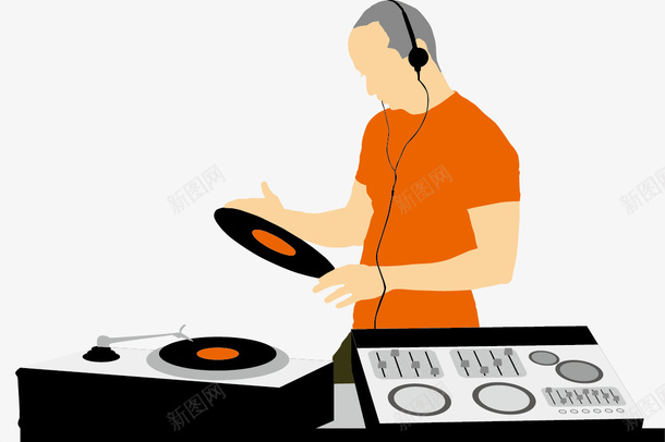 音乐dj矢量图ai免抠素材_新图网 https://ixintu.com DJ剪影 dj 唱片 矢量图 音乐