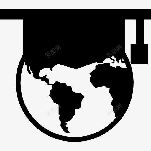 带博士帽的地球图标png_新图网 https://ixintu.com 博士帽 地球