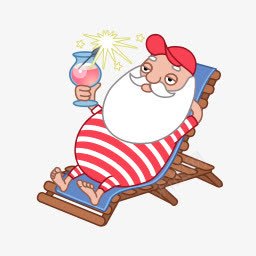圣诞老人放松夏天图标png_新图网 https://ixintu.com relax santa summer 圣诞老人 夏天 放松