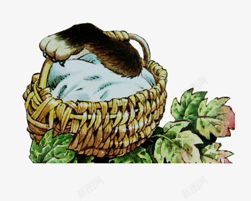 狼外婆的篮子png免抠素材_新图网 https://ixintu.com 插画 水彩 狼外婆 童话故事