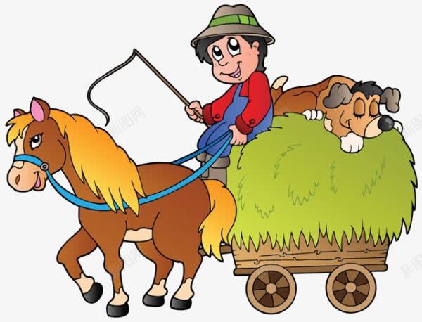 卡通马车上的人狗png免抠素材_新图网 https://ixintu.com 人 卡通 狗 马车上的