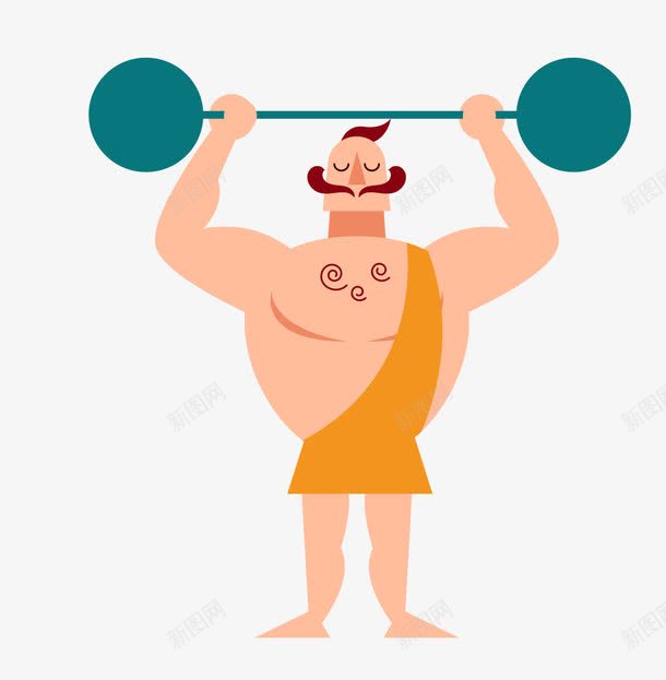 卡通举重的大力士png免抠素材_新图网 https://ixintu.com 举重 卡通 大力士
