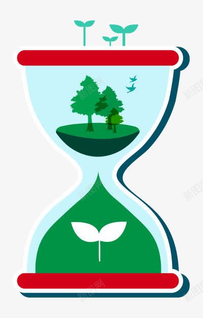 绿色环保创意计时器沙漏图矢量图ai免抠素材_新图网 https://ixintu.com 创意计时器沙漏图 绿色环保 绿色环保创意计时器沙漏图 计时器沙漏 矢量图