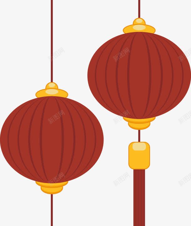 大红灯笼png免抠素材_新图网 https://ixintu.com 中国元素 扁平 灯笼 红灯笼 装饰图案