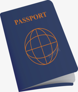 深蓝色卡通护照本矢量图素材