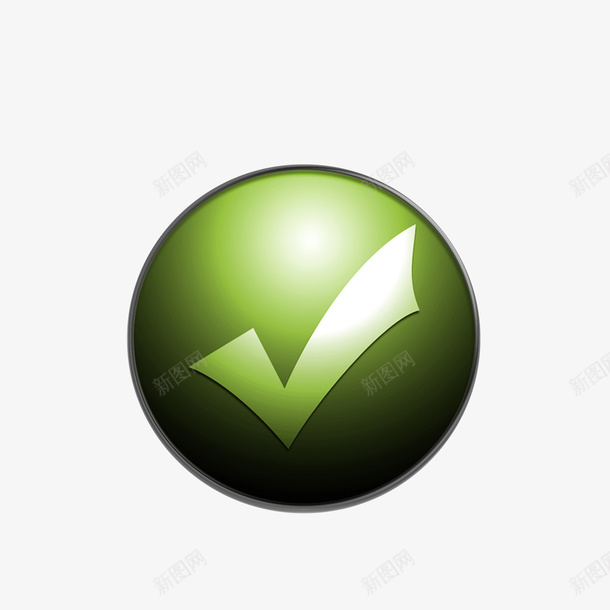 墨绿对号符号图标png_新图网 https://ixintu.com 墨绿渐变 对号符号 效果图标 正确符号 绿色对号