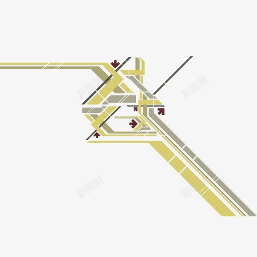抽象交通图png免抠素材_新图网 https://ixintu.com 交错 箭头 路线
