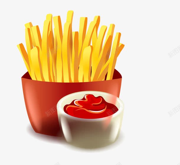 手绘薯条png免抠素材_新图网 https://ixintu.com 薯条 食物