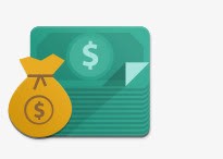 扁平化钱袋png免抠素材_新图网 https://ixintu.com 蓝色 金币 金融 金钱带
