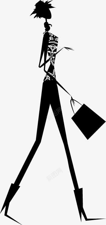 时尚女郎购物剪影png免抠素材_新图网 https://ixintu.com 剪影 女郎 时尚 购物