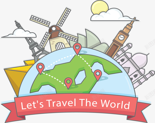世界名胜旅游海报矢量图ai免抠素材_新图网 https://ixintu.com 世界名胜 旅游季 旅游海报 直接之旅 矢量png 走遍世界 矢量图