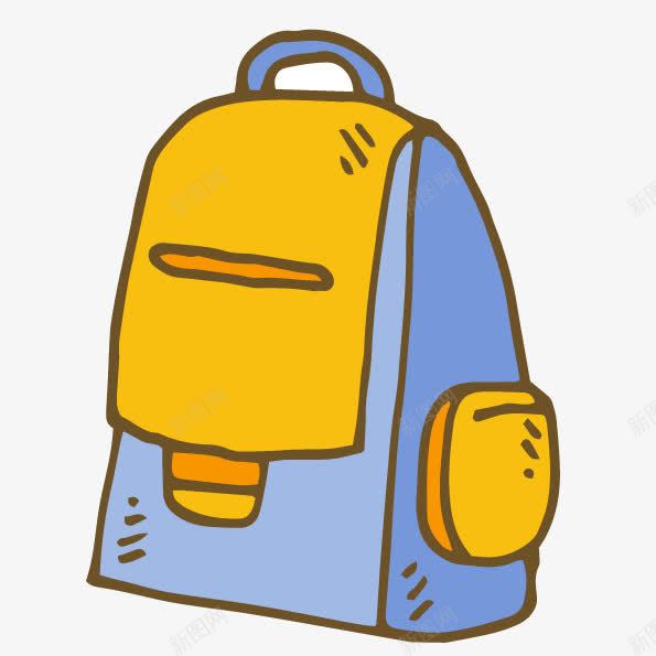 手绘卡通书包png免抠素材_新图网 https://ixintu.com 上学了 书包 卡通书包 学习用品