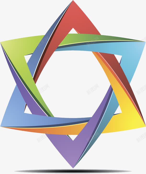 立体六角星图标png_新图网 https://ixintu.com 六角星 卡通 彩色 立体
