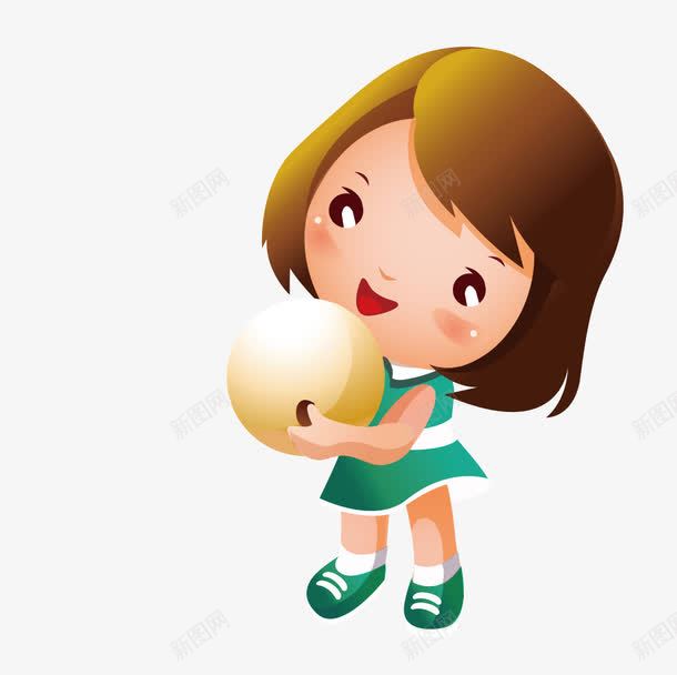 拿保龄球的卡通女孩png免抠素材_新图网 https://ixintu.com 保龄球 卡通 卡通女孩 女孩