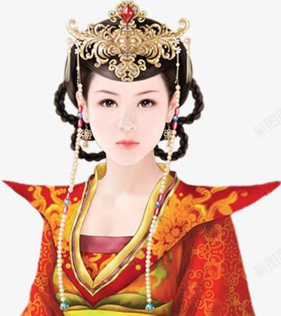 红衣典雅女子古风手绘png免抠素材_新图网 https://ixintu.com 典雅 古风 女子 手绘 红衣