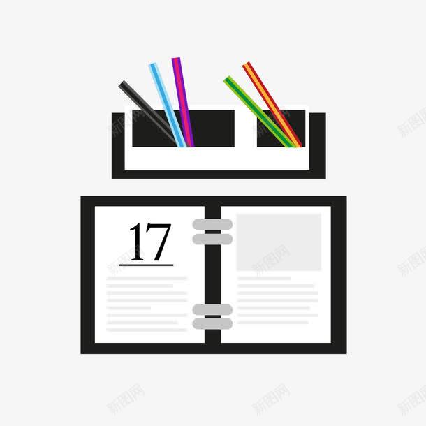 扁平化线圈本png免抠素材_新图网 https://ixintu.com 扁平化 笔记 线圈本 记事本