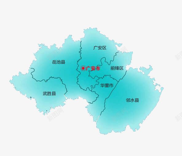 四川广安市地图png免抠素材_新图网 https://ixintu.com 四川地图 四川省地图 地图 广安市地图