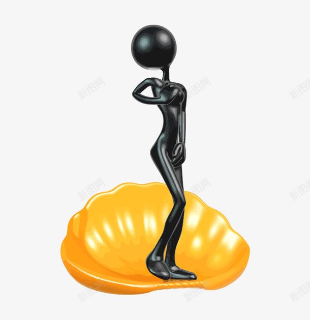 小黑人装饰png免抠素材_新图网 https://ixintu.com 小黑人 黄色装饰