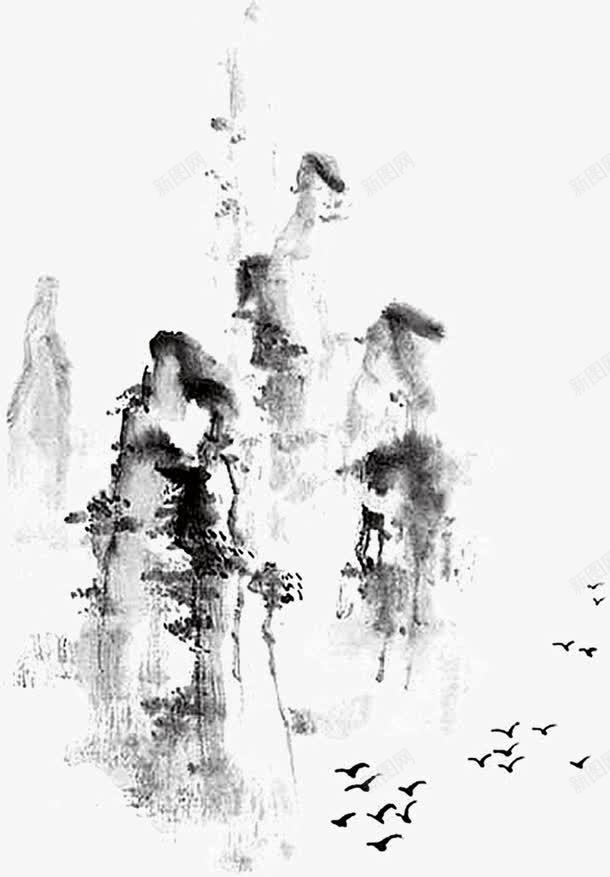 古代风景画png免抠素材_新图网 https://ixintu.com 古代 古韵 风景画