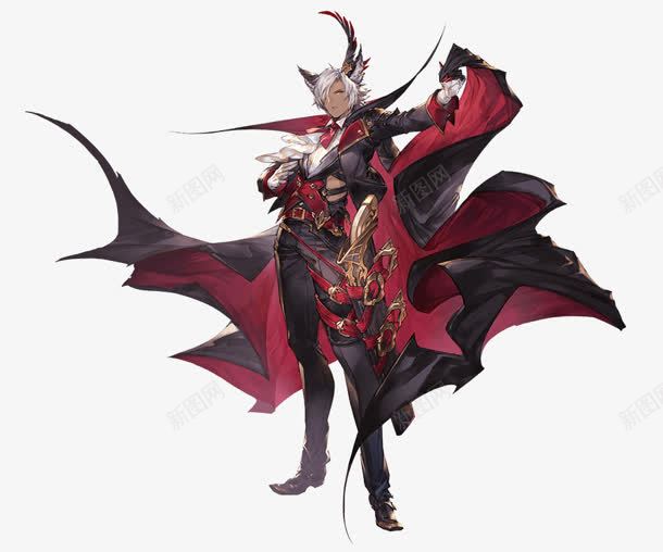 手绘蝙蝠人物妖人png免抠素材_新图网 https://ixintu.com 人物 蝙蝠