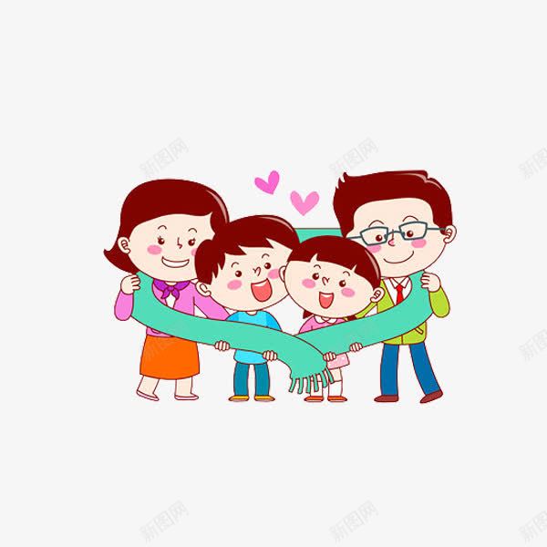 绿色的围巾png免抠素材_新图网 https://ixintu.com 一家人 卡通 围巾 温暖的 爱心 绿色的 高兴地