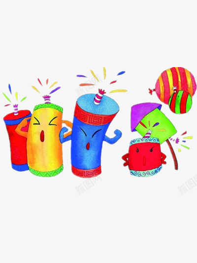 卡通鞭炮png免抠素材_新图网 https://ixintu.com 卡通图片 卡通鞭炮 快乐 爆竹 鞭炮素材