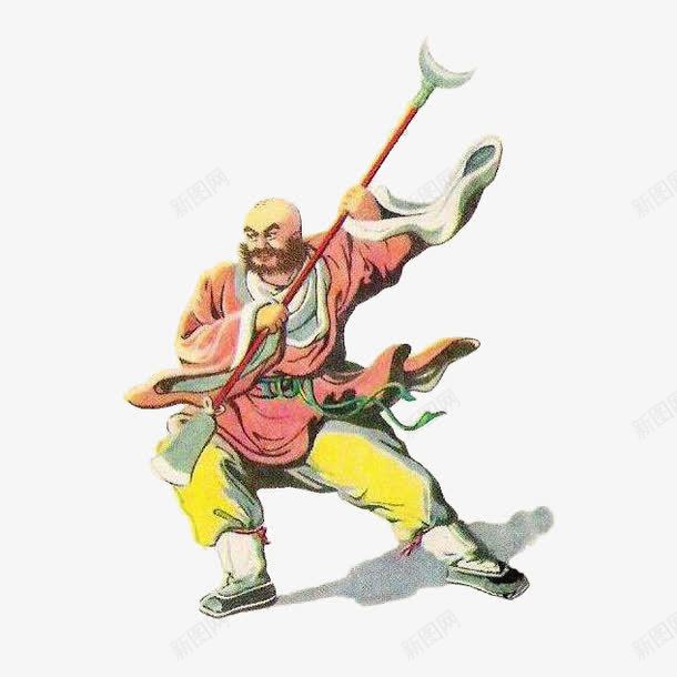 中国风插画花和尚鲁智深png免抠素材_新图网 https://ixintu.com 中国风 和尚 天孤星 插画 水浒传 花和尚 连环画 连环画风格 鲁智深