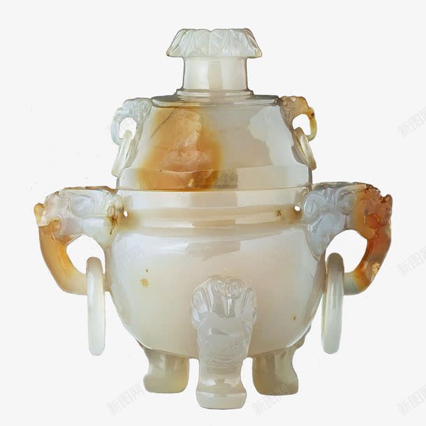 白玉香炉png免抠素材_新图网 https://ixintu.com 中国风香炉 古典香炉 点香 玉器 香炉