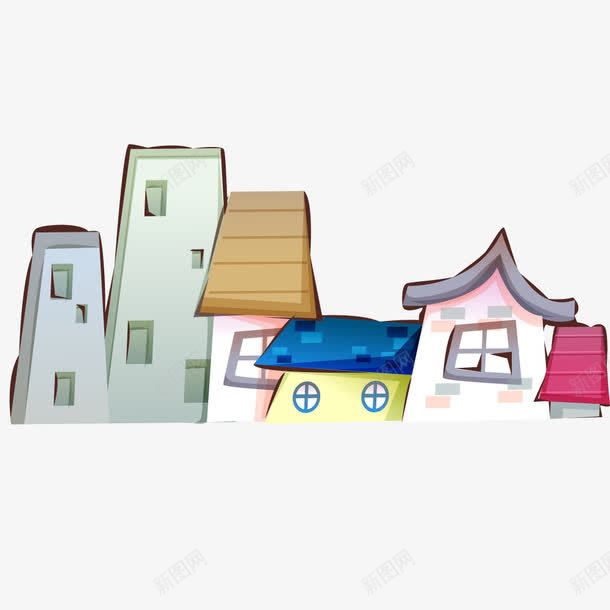 手绘水彩房屋png免抠素材_新图网 https://ixintu.com 房子 房屋 手绘 抽象房屋 水彩