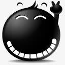 胜利微笑emoticonblack图标png_新图网 https://ixintu.com Smile Victory 微笑 胜利