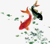 水墨艺术遨游金鱼png免抠素材_新图网 https://ixintu.com 水墨 艺术 遨游 金鱼