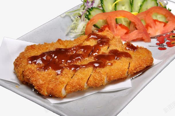 一盘炸好的食物png免抠素材_新图网 https://ixintu.com 一盘食物 油炸食品 牛扒 餐饮食品