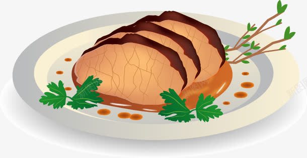 精美盘装食物矢量图ai免抠素材_新图网 https://ixintu.com 牛排 盘装食物 矢量食物 精美食物 矢量图