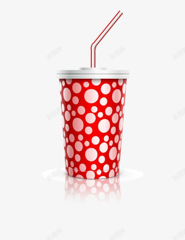 可乐杯矢量图eps免抠素材_新图网 https://ixintu.com 红底白点可乐杯 矢量图
