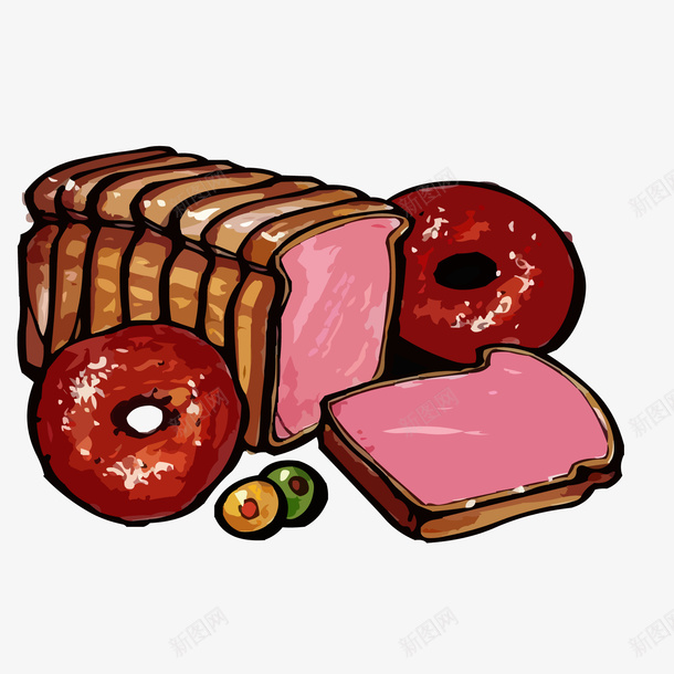 手绘肉类食物矢量图ai免抠素材_新图网 https://ixintu.com 卡通 手绘 美食 肉类食物 食物设计 矢量图