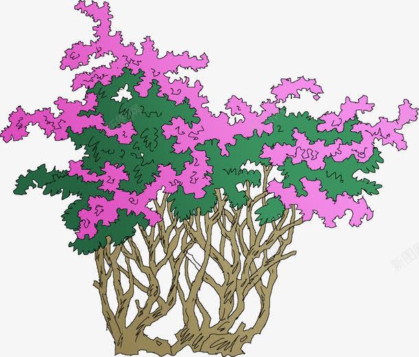 扁平手绘开花的植物园林png免抠素材_新图网 https://ixintu.com 园林 开花 扁平 植物