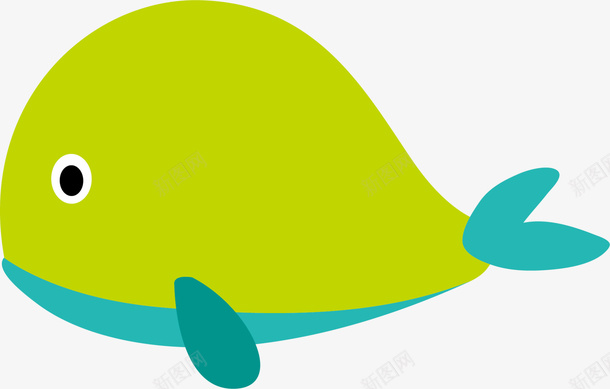 海洋生物呆萌绿色鲸鱼png免抠素材_新图网 https://ixintu.com 一只鲸鱼 可爱鲸鱼 呆萌鲸鱼 哺乳动物 海洋生物 绿色鲸鱼
