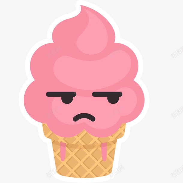 卡通冰淇淋表情png免抠素材_新图网 https://ixintu.com 卡通 卡通人物 卡通冰淇淋表情 卡通表情 手绘 插画 表情包