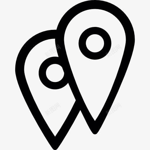 两个占位符图标png_新图网 https://ixintu.com 位置点 地图 地图上的位置 地图和国旗 地图定位 地图指针