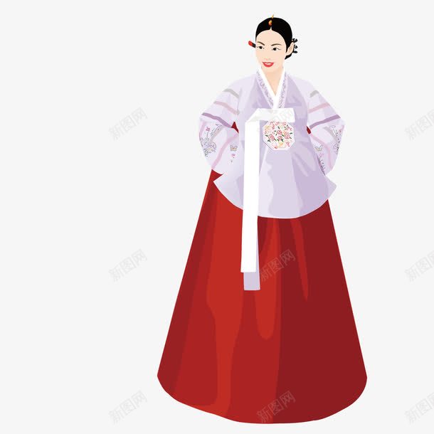 穿韩服的女人png免抠素材_新图网 https://ixintu.com 女人 模特 韩服