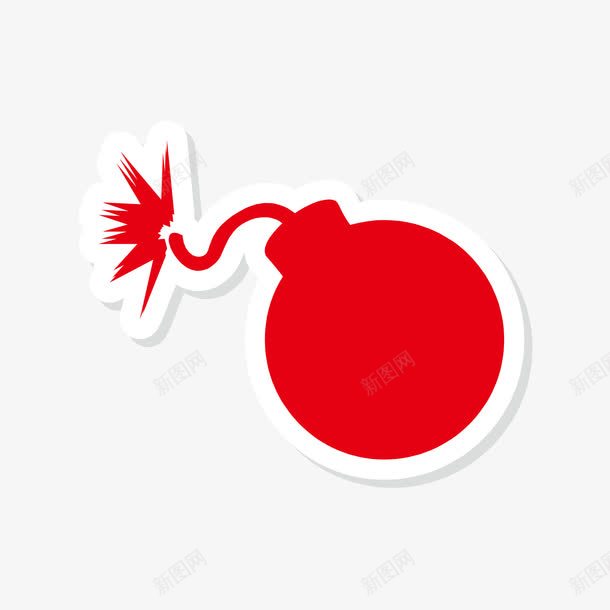 红色炸弹png免抠素材_新图网 https://ixintu.com 卡通 炸弹 红色