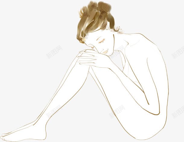 手绘卡通洗澡女孩png免抠素材_新图网 https://ixintu.com 卡通 女孩 洗澡