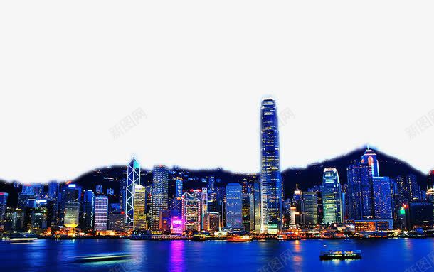 水边城市夜景俯视图png免抠素材_新图网 https://ixintu.com 城市俯视图 城市夜景图 水边城市