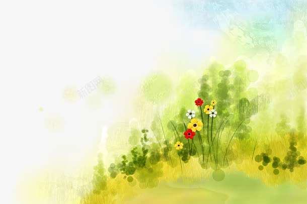 手绘水墨花psd免抠素材_新图网 https://ixintu.com 手绘 水墨 花丛 花卉